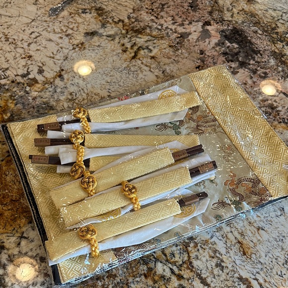 Other - ASIAN set of Placemats Napkins Napkin Rings and Chopsticks